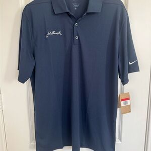 Nike Men's Dri Fit John Hancock Embroidered Blue Polo Shirt Large